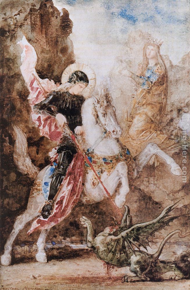 Saint Georges painting - Gustave Moreau Saint Georges art painting